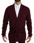 Dolce & Gabbana Bordeaux Cashmere Crown Cardigan Sweater