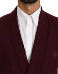 Dolce & Gabbana Bordeaux Cashmere Crown Cardigan Sweater