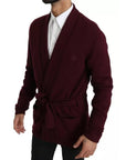 Dolce & Gabbana Bordeaux Cashmere Crown Cardigan Sweater