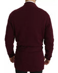 Dolce & Gabbana Bordeaux Cashmere Crown Cardigan Sweater