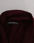 Dolce & Gabbana Bordeaux Cashmere Crown Cardigan Sweater