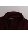 Dolce & Gabbana Bordeaux Cashmere Crown Cardigan Sweater