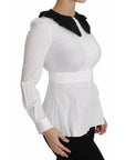 Dolce & Gabbana Black White Decorative Buttons Tops Shirt Blouse