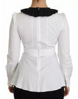 Dolce & Gabbana Black White Decorative Buttons Tops Shirt Blouse