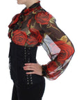 Dolce & Gabbana Elegant Black Floral Brocade Corset Belt