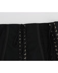 Dolce & Gabbana Elegant Black Floral Brocade Corset Belt
