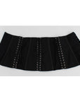 Dolce & Gabbana Elegant Black Floral Brocade Corset Belt