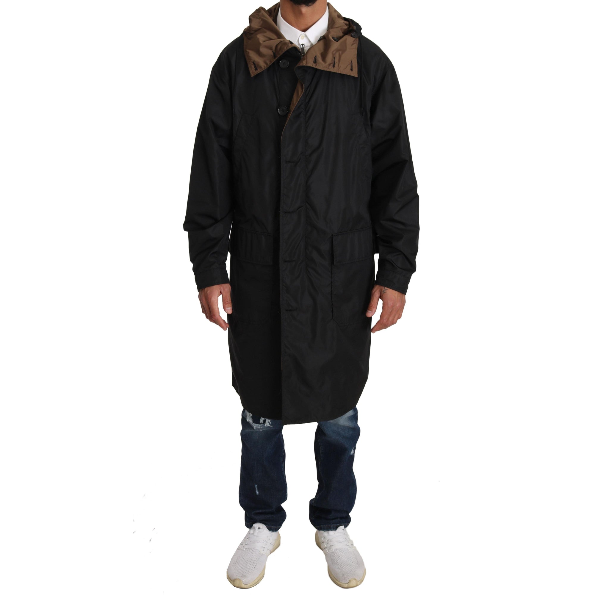 Dolce & Gabbana Elegant Reversible Hooded Raincoat