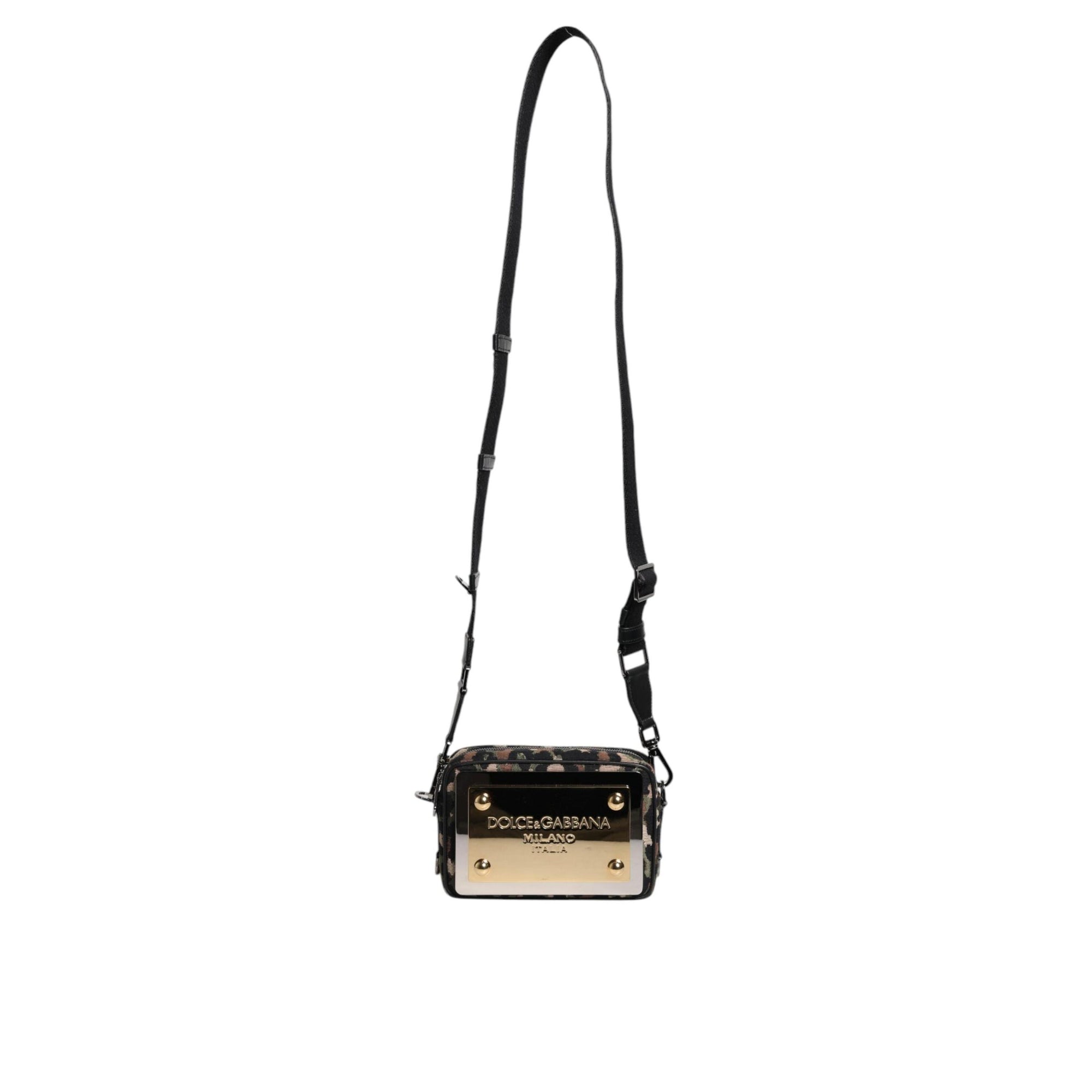 Dolce & Gabbana Multicolor Leopard Jacquard DG Logo Crossbody Bag