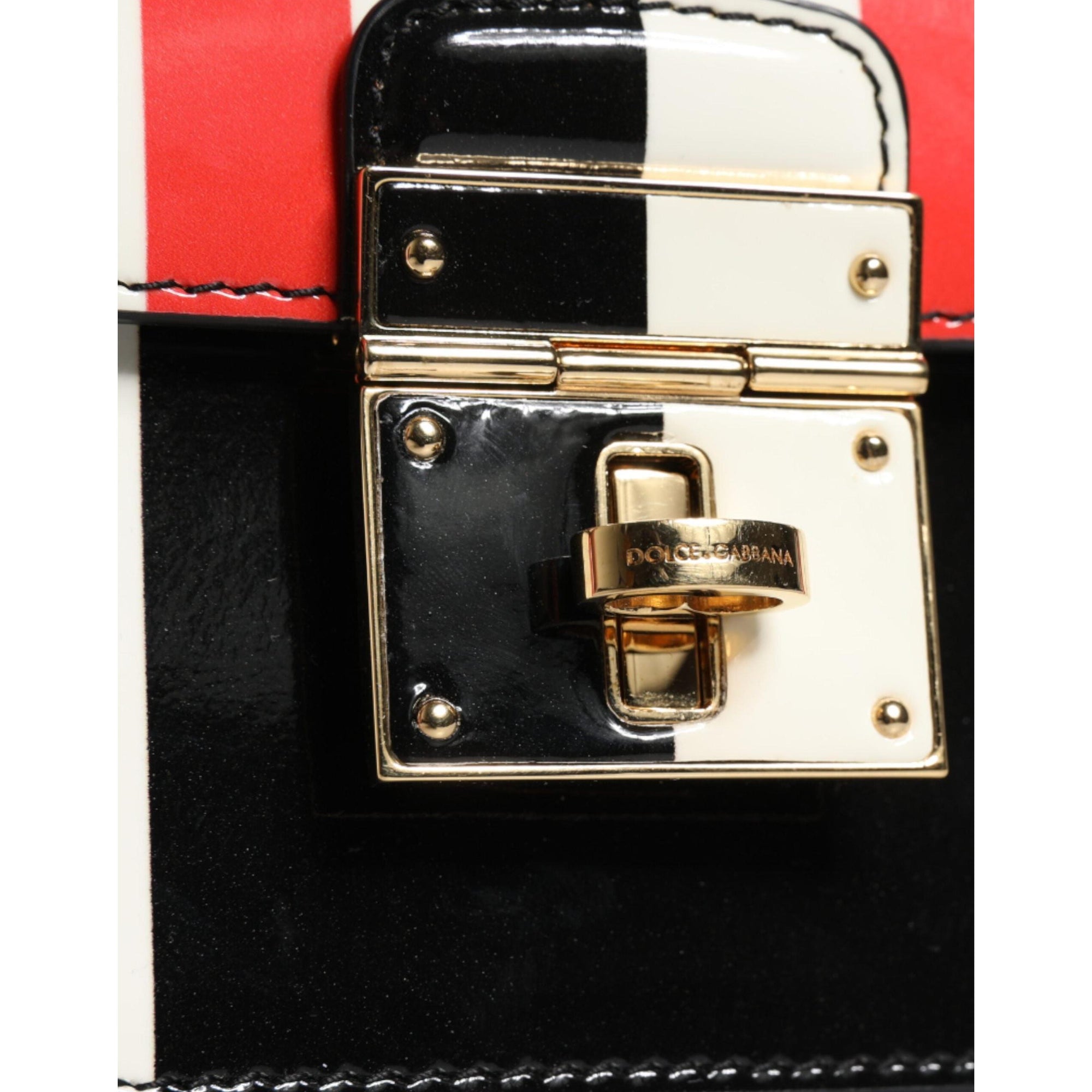 Dolce & Gabbana Multicolor Stripes Leather Crossbody Bag