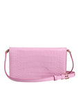 Dolce & Gabbana Pink Exotic Leather Logo Plaque Crossbody Bag