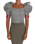 Dolce & Gabbana Elegant Cropped Corset Top with Crystal Buttons