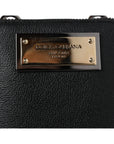 Dolce & Gabbana Black Leather Purse Crossbody Sling Phone Bag