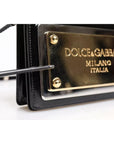 Dolce & Gabbana Black Patent Leather Logo Plaque Crossbody Bag