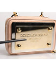Dolce & Gabbana Nude Leather Logo Plaque Crossbody Bag