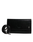Dolce & Gabbana Black Leather Logo Embossed Crossbody Bag