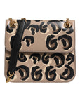 Dolce & Gabbana Beige DG Leopard Pattern Leather Crossbody Bag