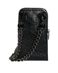 Dolce & Gabbana Black Leather Purse Crossbody Chain Sling Phone Bag