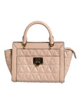 Michael Kors Peach Quilted Leather Logo Crossbody VIVIANNE Messenger Bag
