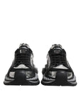Dolce & Gabbana Black Silver SUPER KING Leather Sneaker Shoes