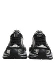 Dolce & Gabbana Black Silver SUPER KING Leather Sneaker Shoes