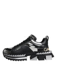 Dolce & Gabbana Black Silver SUPER KING Leather Sneaker Shoes