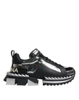 Dolce & Gabbana Black Silver SUPER KING Leather Sneaker Shoes