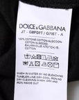 Dolce & Gabbana Black Logo Print Cotton Crew Neck T-shirt