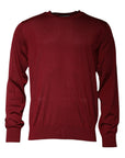 Dolce & Gabbana Maroon Cashmere Crew Neck Pullover Sweater