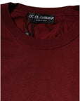 Dolce & Gabbana Maroon Cashmere Crew Neck Pullover Sweater
