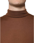 Dolce & Gabbana Brown Cashmere Turtleneck Pullover Sweater