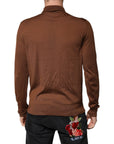 Dolce & Gabbana Brown Cashmere Turtleneck Pullover Sweater