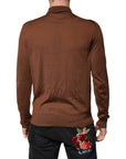 Dolce & Gabbana Brown Cashmere Turtleneck Pullover Sweater