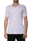 Dolce & Gabbana White Cotton Round Neck Short Sleeves T-shirt