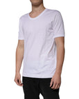 Dolce & Gabbana White Cotton Round Neck Short Sleeves T-shirt