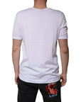 Dolce & Gabbana White Cotton Round Neck Short Sleeves T-shirt