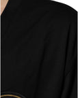Dolce & Gabbana Black Cotton Logo Vneck Short Sleeve T-shirt