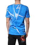 Dolce & Gabbana Blue Cotton V-neck Short Sleeves T-shirt