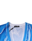 Dolce & Gabbana Blue Cotton V-neck Short Sleeves T-shirt