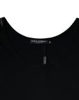 Dolce & Gabbana Black Cotton Sleeveless Round Neck Tank T-shirt