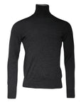 Dolce & Gabbana Gray Wool Knit Turtleneck Pullover Sweater