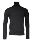 Dolce & Gabbana Gray Wool Knit Turtleneck Pullover Sweater