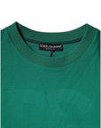 Dolce & Gabbana Green Logo Nylon Crew Neck Pullover Sweater