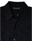 Dolce & Gabbana Black Silk Crew Neck Men Cardigan Sweater