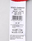 Dolce & Gabbana Red Logo Print Cropped Crew Neck T-shirt