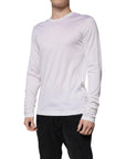 Dolce & Gabbana White Silk Crew Neck Men Pullover Sweater