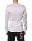 Dolce & Gabbana White Silk Crew Neck Men Pullover Sweater