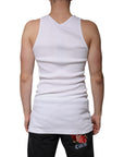Dolce & Gabbana White Cotton Sleeveless Round Neck Tank T-shirt