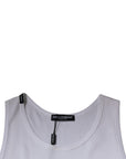 Dolce & Gabbana White Cotton Sleeveless Round Neck Tank T-shirt