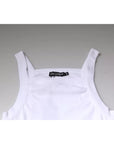 Dolce & Gabbana White Cotton Sleeveless Square Neck Tank T-shirt